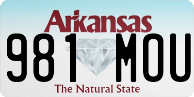 AR license plate 981MOU