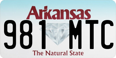AR license plate 981MTC
