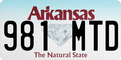 AR license plate 981MTD