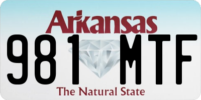 AR license plate 981MTF
