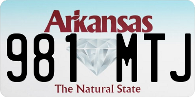 AR license plate 981MTJ