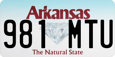 AR license plate 981MTU