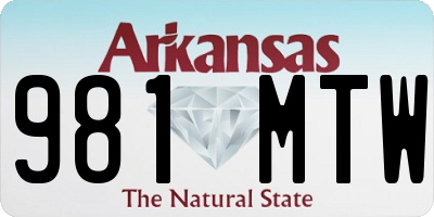 AR license plate 981MTW