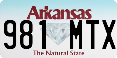AR license plate 981MTX
