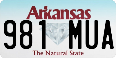 AR license plate 981MUA