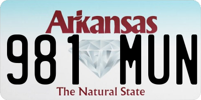 AR license plate 981MUN