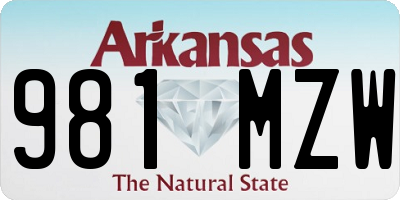 AR license plate 981MZW