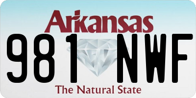 AR license plate 981NWF
