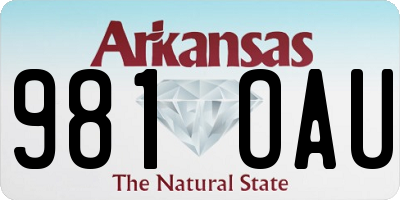 AR license plate 981OAU