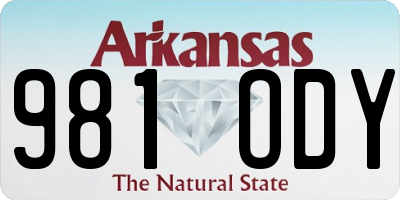 AR license plate 981ODY