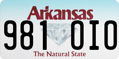 AR license plate 981OIO