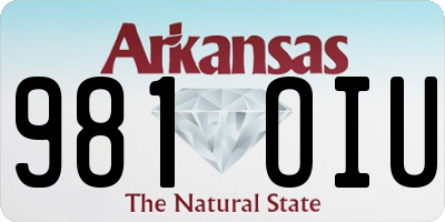 AR license plate 981OIU