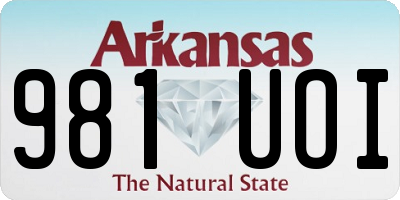 AR license plate 981UOI