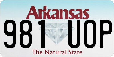 AR license plate 981UOP