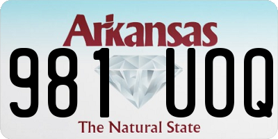 AR license plate 981UOQ