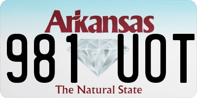 AR license plate 981UOT