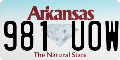AR license plate 981UOW