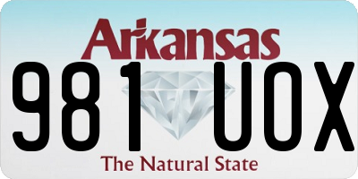 AR license plate 981UOX