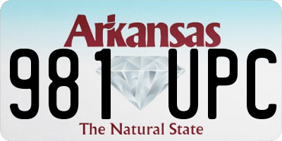 AR license plate 981UPC