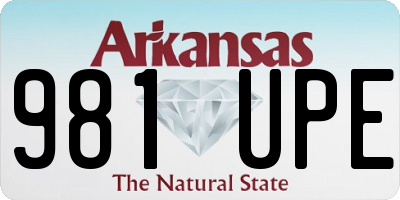 AR license plate 981UPE