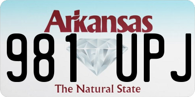 AR license plate 981UPJ
