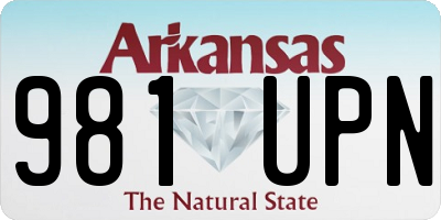 AR license plate 981UPN