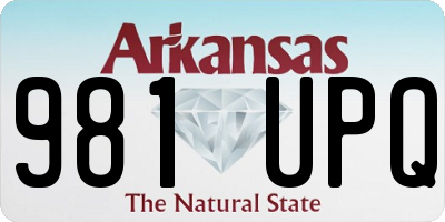 AR license plate 981UPQ