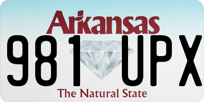 AR license plate 981UPX