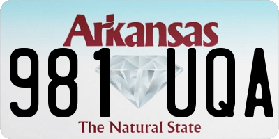 AR license plate 981UQA