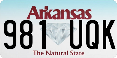AR license plate 981UQK
