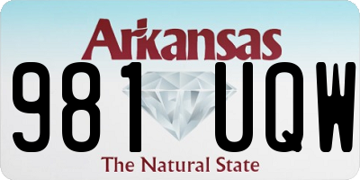AR license plate 981UQW