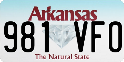 AR license plate 981VFO