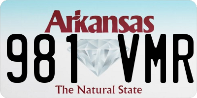 AR license plate 981VMR