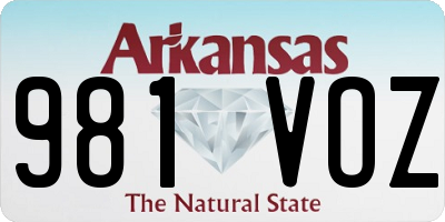AR license plate 981VOZ