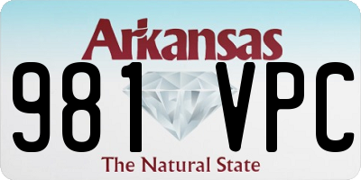 AR license plate 981VPC