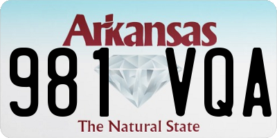 AR license plate 981VQA