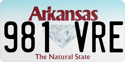 AR license plate 981VRE