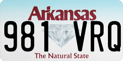 AR license plate 981VRQ