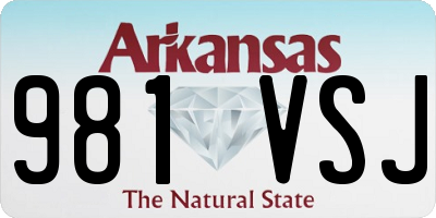 AR license plate 981VSJ