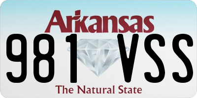 AR license plate 981VSS