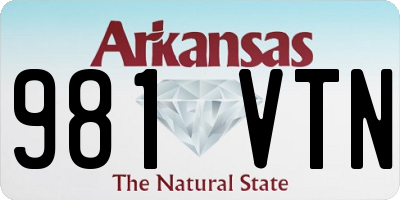 AR license plate 981VTN