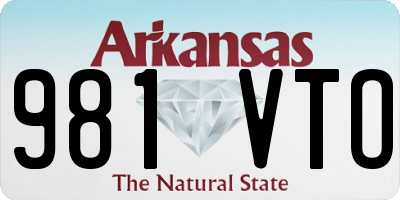 AR license plate 981VTO
