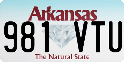 AR license plate 981VTU