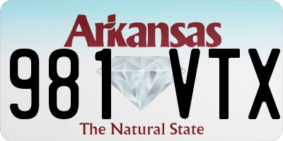 AR license plate 981VTX