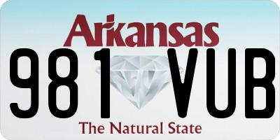 AR license plate 981VUB