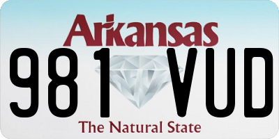 AR license plate 981VUD