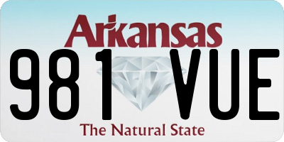 AR license plate 981VUE