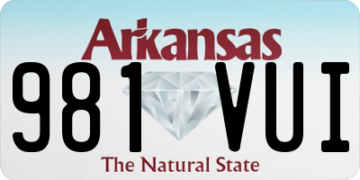 AR license plate 981VUI