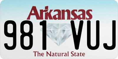 AR license plate 981VUJ