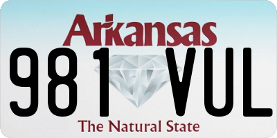 AR license plate 981VUL